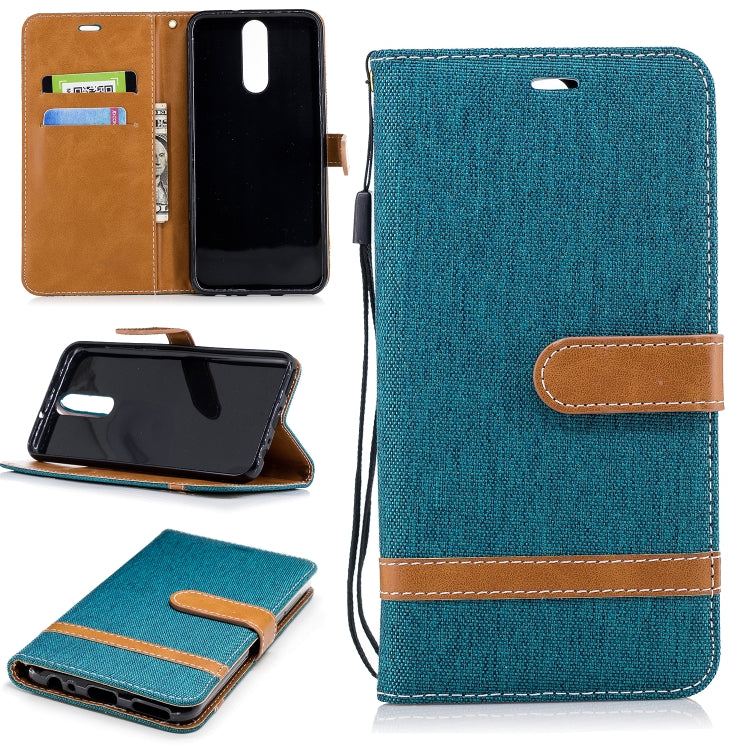 Color Matching Denim Texture Leather Case for Huawei Mate 10 Lite, with Holder & Card Slots & Wallet & Lanyard