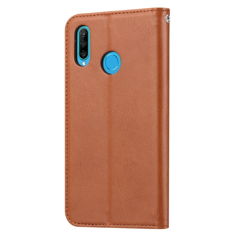 For Huawei Y7P 2020/P40 lite E Knead Skin Texture Horizontal Flip Leather Case , with Photo Frame & Holder & Card Slots & Wallet