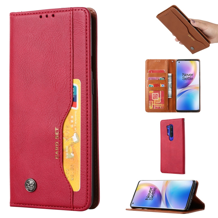 For OnePlus 8 Pro Knead Skin Texture Horizontal Flip Leather Case with Photo Frame & Holder & Card Slots & Wallet