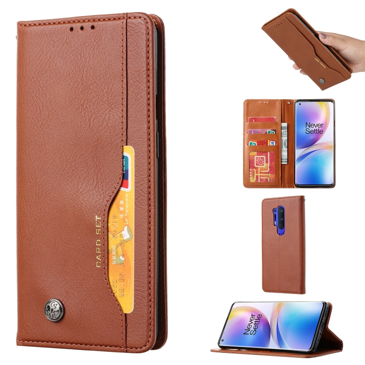 For OnePlus 8 Pro Knead Skin Texture Horizontal Flip Leather Case with Photo Frame & Holder & Card Slots & Wallet