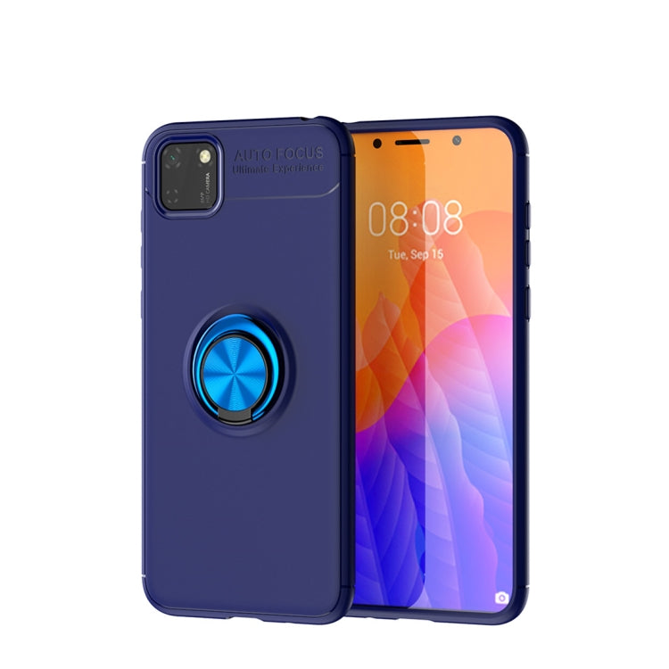For Huawei Y5P Metal Ring Holder 360 Degree Rotating TPU Case