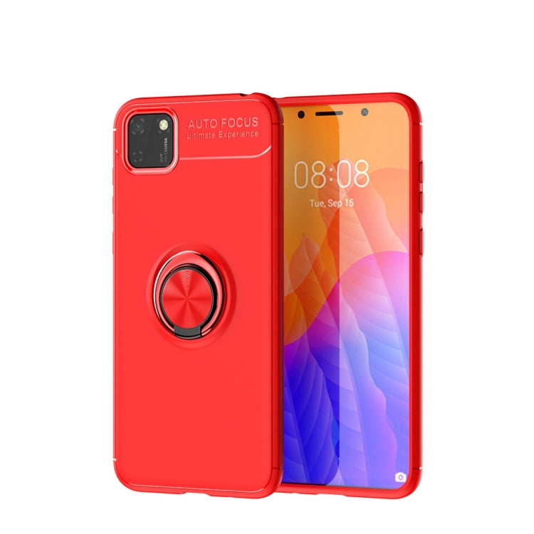 For Huawei Y5P Metal Ring Holder 360 Degree Rotating TPU Case