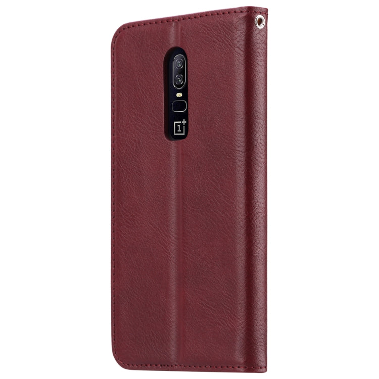 Knead Skin Texture Horizontal Flip Leather Case for OnePlus 6, with Photo Frame & Holder & Card Slots & Wallet