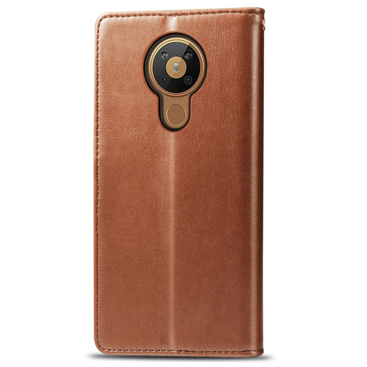 For Nokia 5.3 Retro Solid Color Leather Buckle Phone Case with Lanyard & Photo Frame & Card Slot & Wallet & Stand Function