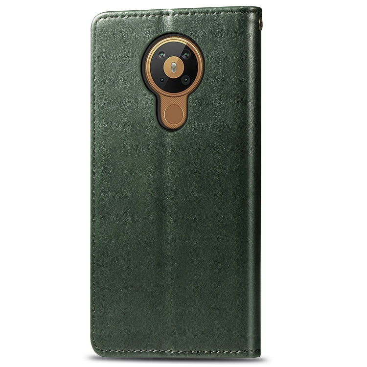 For Nokia 5.3 Retro Solid Color Leather Buckle Phone Case with Lanyard & Photo Frame & Card Slot & Wallet & Stand Function