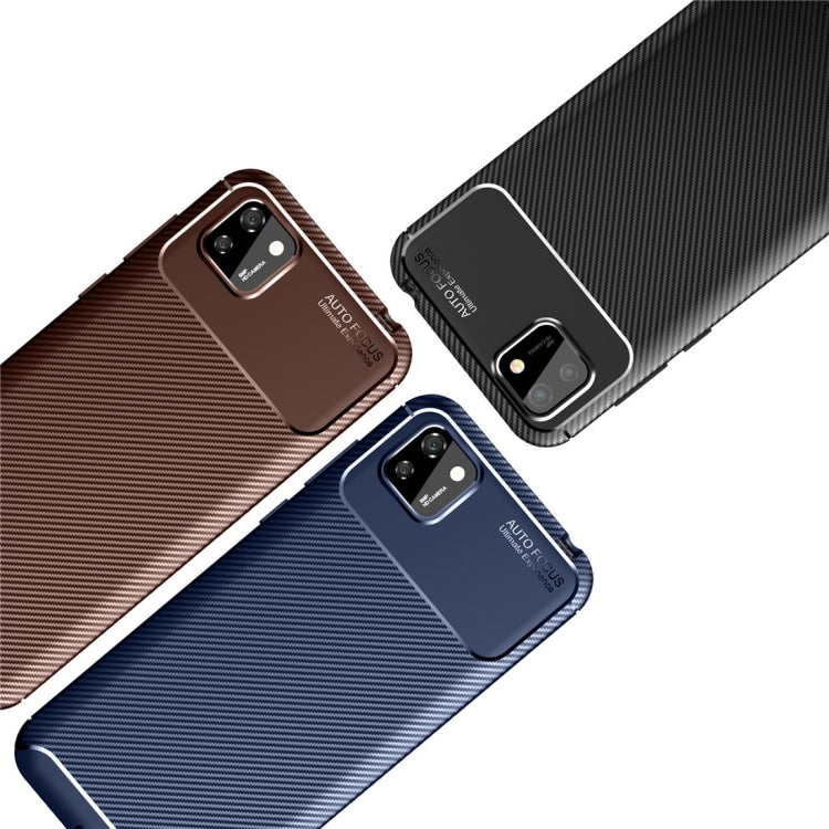 For Huawei Y5P Carbon Fiber Texture Shockproof TPU Case