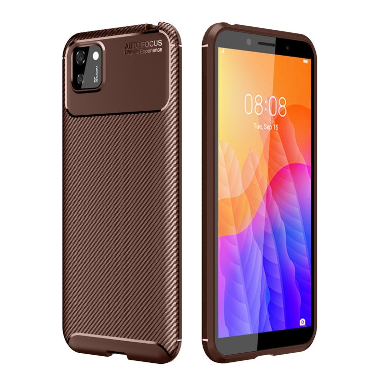 For Huawei Y5P Carbon Fiber Texture Shockproof TPU Case