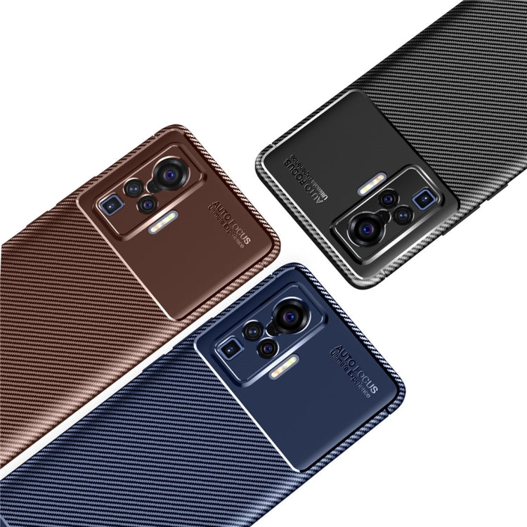 For vivo X50 Pro Carbon Fiber Texture Shockproof TPU Case