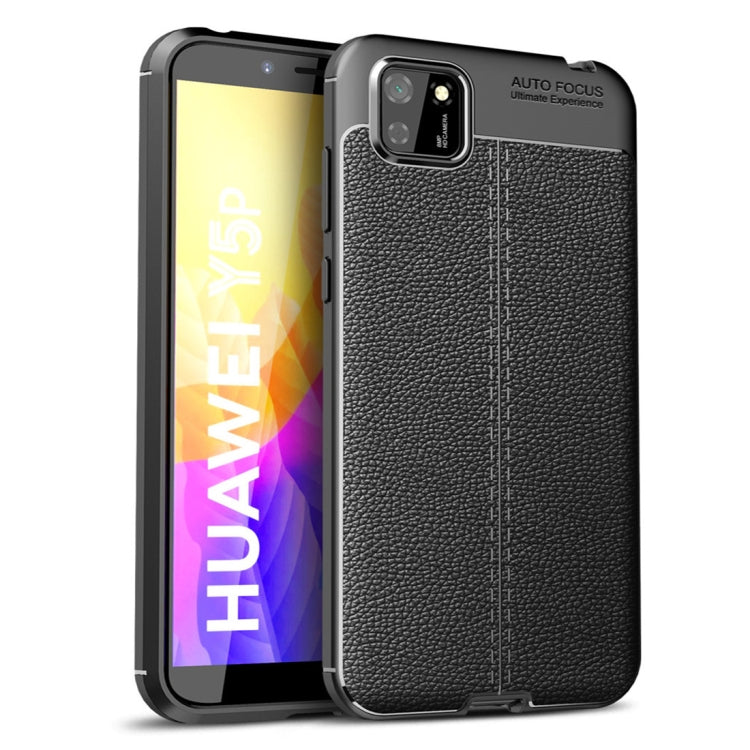 For Huawei Y5P Litchi Texture TPU Shockproof Case