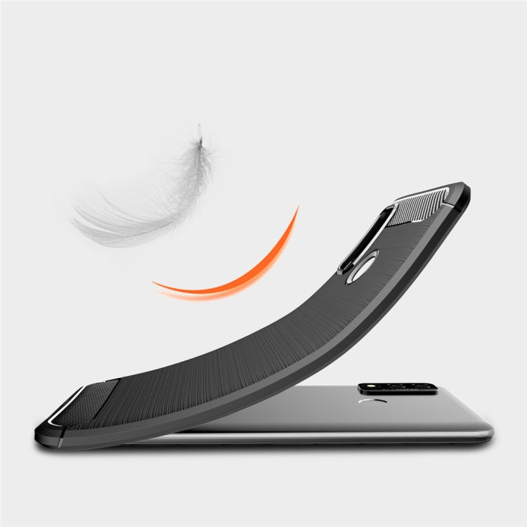 For Huawei P smart 2020 Brushed Texture Carbon Fiber TPU Case