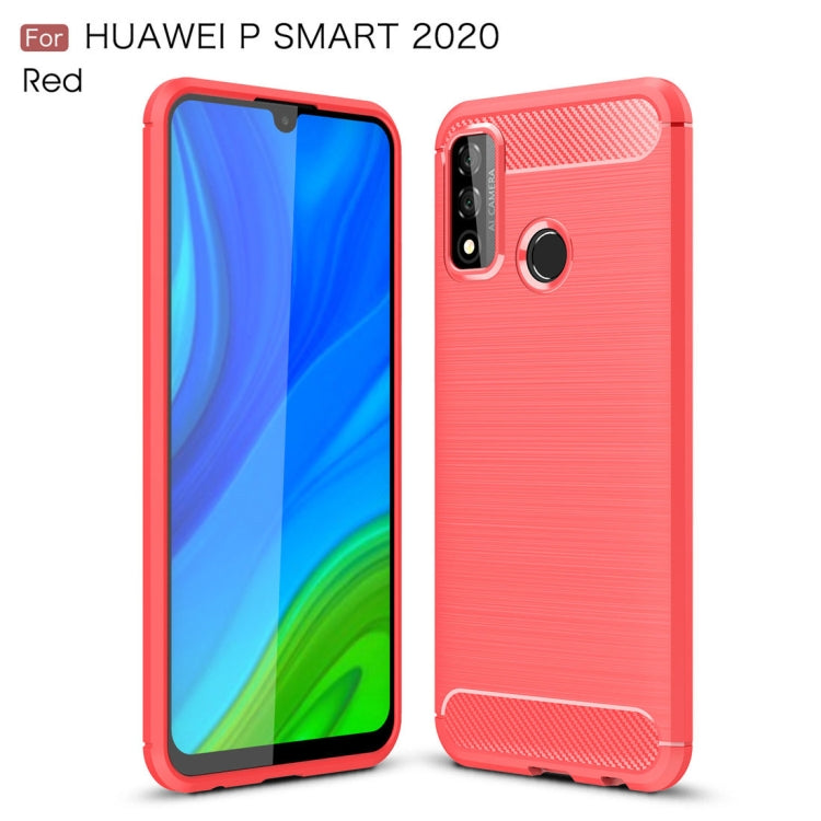 For Huawei P smart 2020 Brushed Texture Carbon Fiber TPU Case