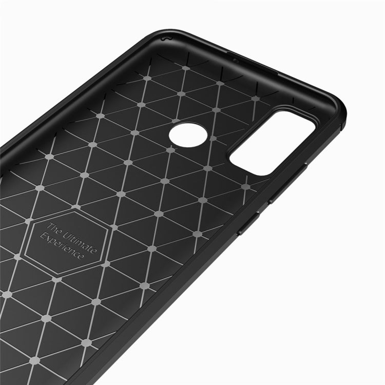 For Huawei P smart 2020 Brushed Texture Carbon Fiber TPU Case