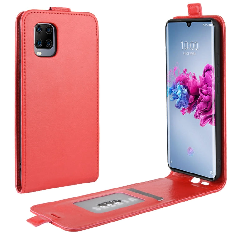 For ZTE Axon 11 R64 Texture Single Vertical Flip Leather Protective Case with Card Slots & Photo Frame