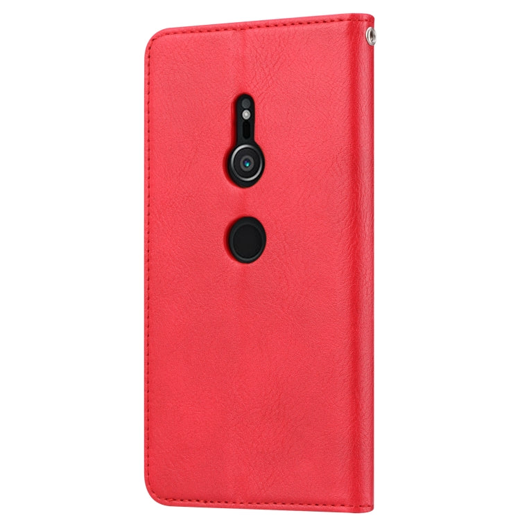 Knead Skin Texture Horizontal Flip Leather Case for Sony Xperia XZ2, with Photo Frame & Holder & Card Slots & Wallet