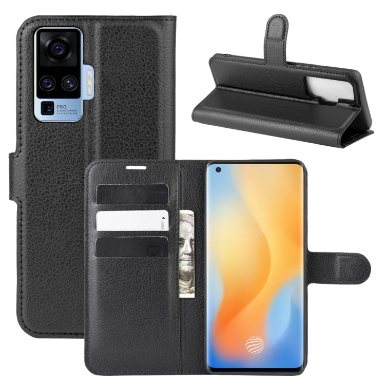 For vivo X50 Pro Litchi Texture Horizontal Flip Protective Case with Holder & Card Slots & Wallet