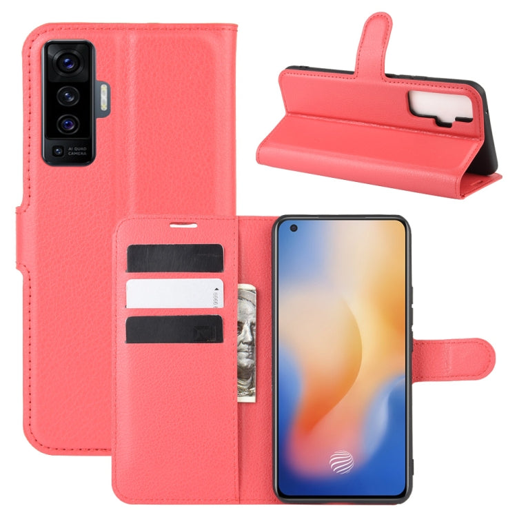 For vivo X50 Litchi Texture Horizontal Flip Protective Case with Holder & Card Slots & Wallet