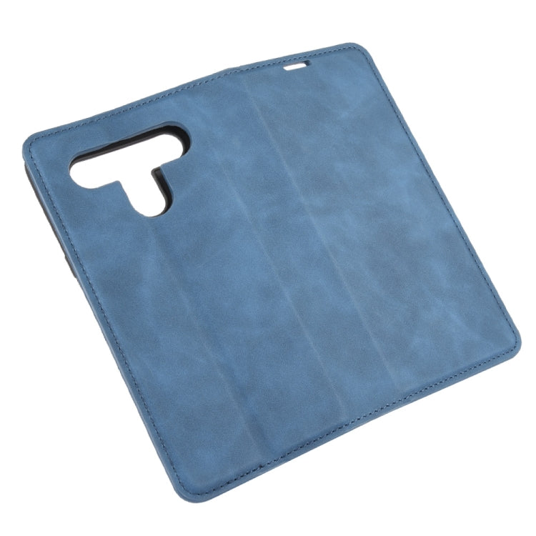 For LG K61 Retro-skin Business Magnetic Suction Leather Case with Holder & Card Slots & Wallet