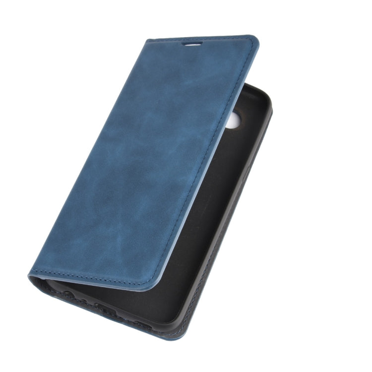 For LG K61 Retro-skin Business Magnetic Suction Leather Case with Holder & Card Slots & Wallet