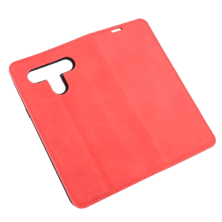 For LG K61 Retro-skin Business Magnetic Suction Leather Case with Holder & Card Slots & Wallet