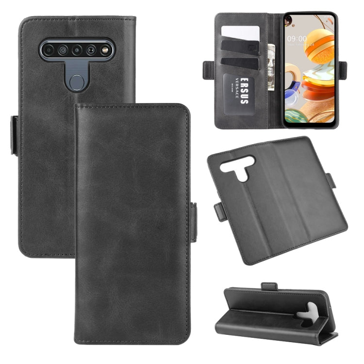 For LG K61 Dual-side Magnetic Buckle Horizontal Flip Leather Case with Holder & Card Slots & Wallet