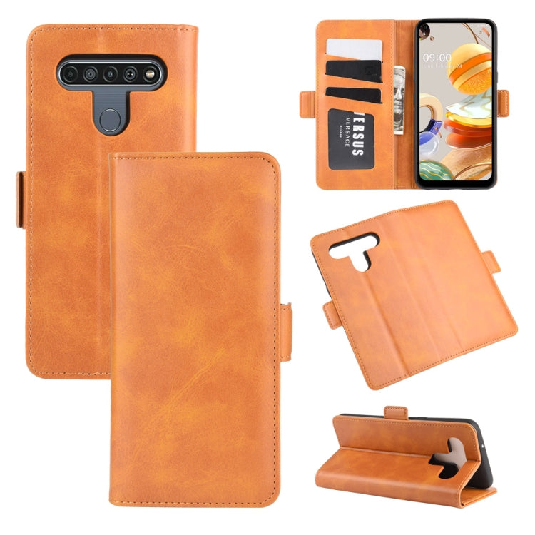 For LG K61 Dual-side Magnetic Buckle Horizontal Flip Leather Case with Holder & Card Slots & Wallet