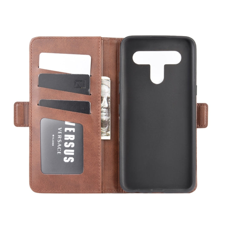 For LG K61 Dual-side Magnetic Buckle Horizontal Flip Leather Case with Holder & Card Slots & Wallet