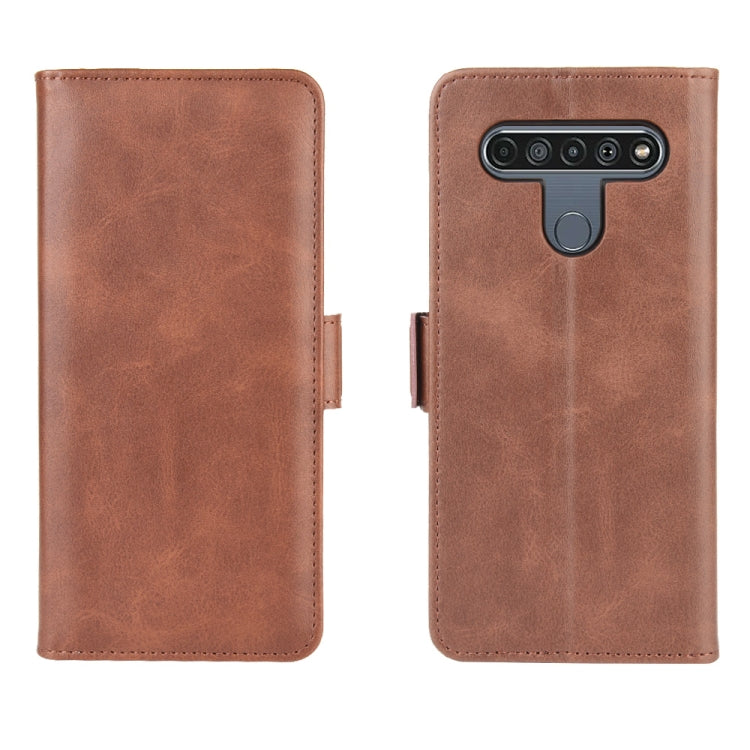 For LG K61 Dual-side Magnetic Buckle Horizontal Flip Leather Case with Holder & Card Slots & Wallet