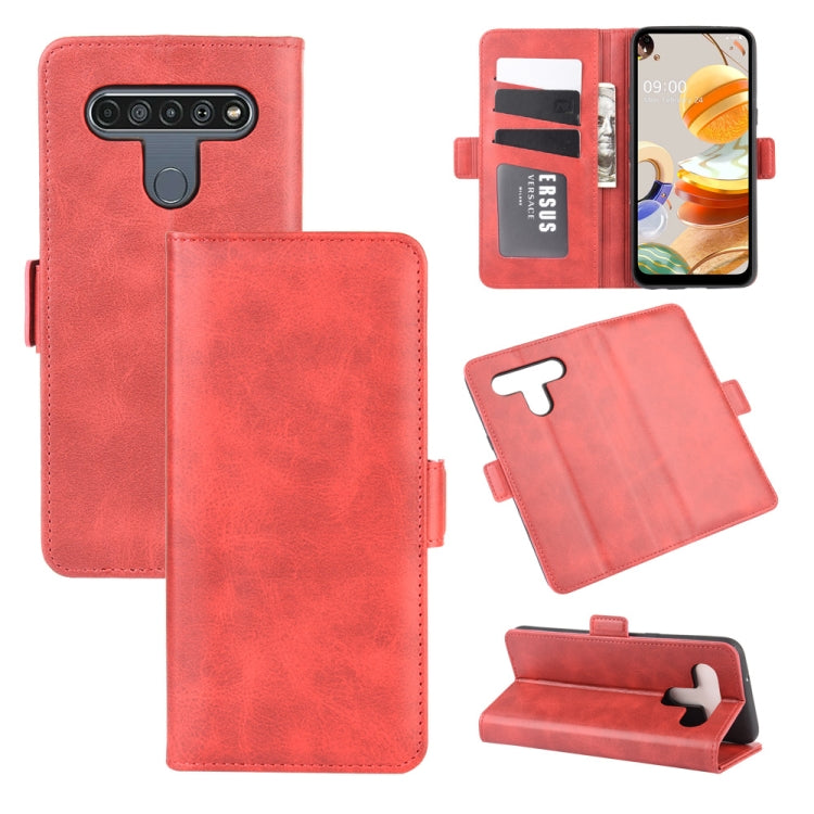 For LG K61 Dual-side Magnetic Buckle Horizontal Flip Leather Case with Holder & Card Slots & Wallet