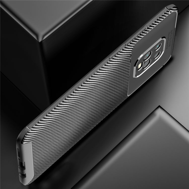 For Xiaomi Redmi 10X Pro 5G Carbon Fiber Texture Shockproof TPU Case