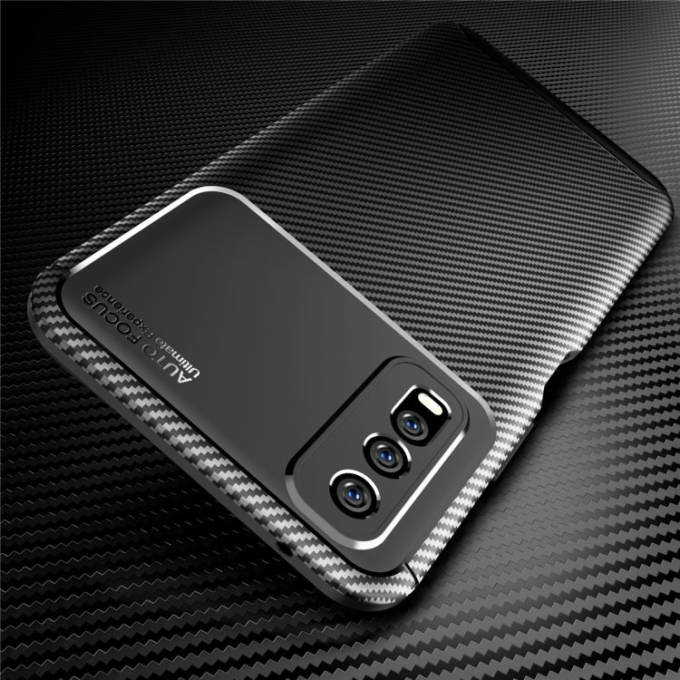 For vivo Y70s Carbon Fiber Texture Shockproof TPU Case