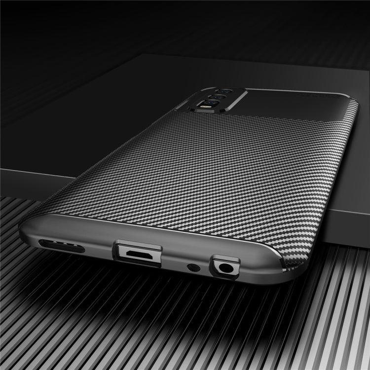 For vivo Y70s Carbon Fiber Texture Shockproof TPU Case