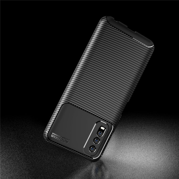 For vivo Y70s Carbon Fiber Texture Shockproof TPU Case