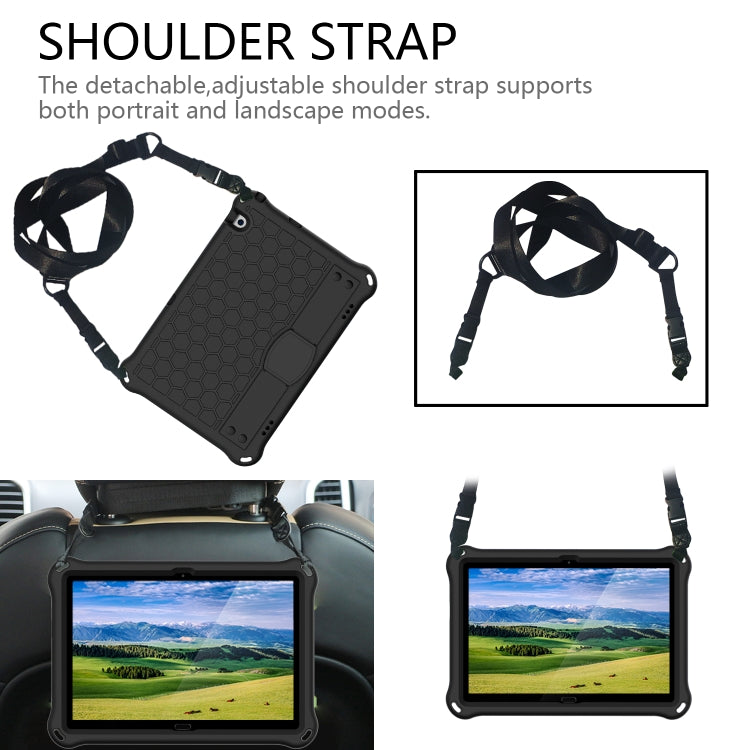 For Huawei MediaPad T5 10.1 Honeycomb Design EVA + PC Material Four Corner Anti Falling Flat Protective Shell With Strap