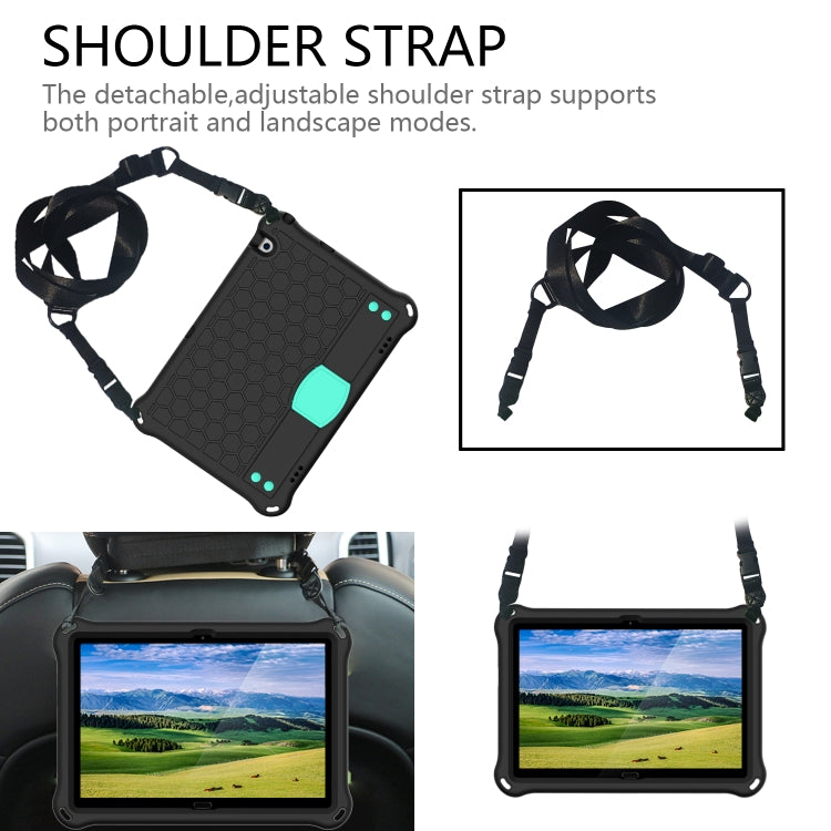 For Huawei MediaPad T5 10.1 Honeycomb Design EVA + PC Material Four Corner Anti Falling Flat Protective Shell With Strap
