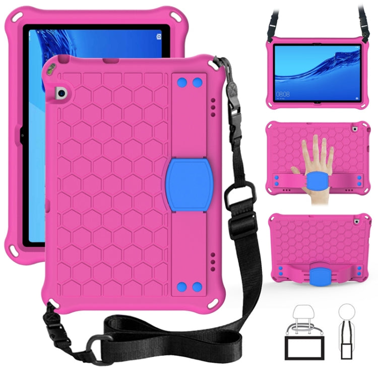 For Huawei MediaPad T5 10.1 Honeycomb Design EVA + PC Material Four Corner Anti Falling Flat Protective Shell With Strap