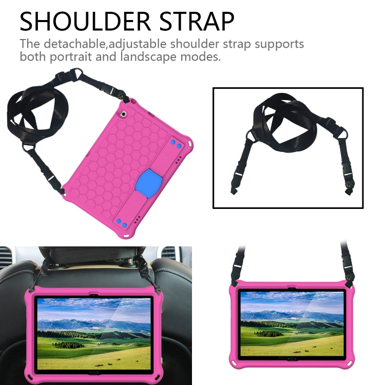 For Huawei MediaPad T5 10.1 Honeycomb Design EVA + PC Material Four Corner Anti Falling Flat Protective Shell With Strap