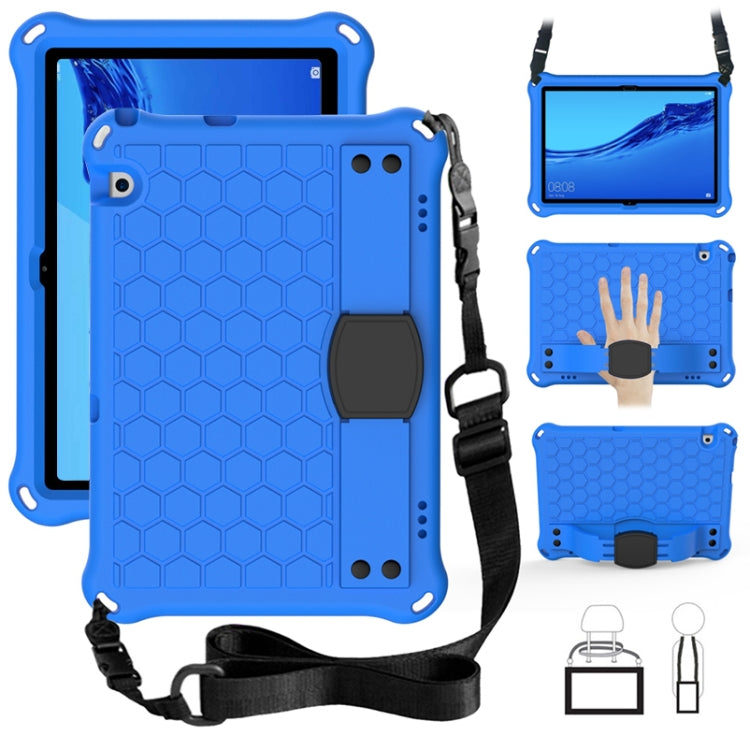 For Huawei MediaPad T5 10.1 Honeycomb Design EVA + PC Material Four Corner Anti Falling Flat Protective Shell With Strap
