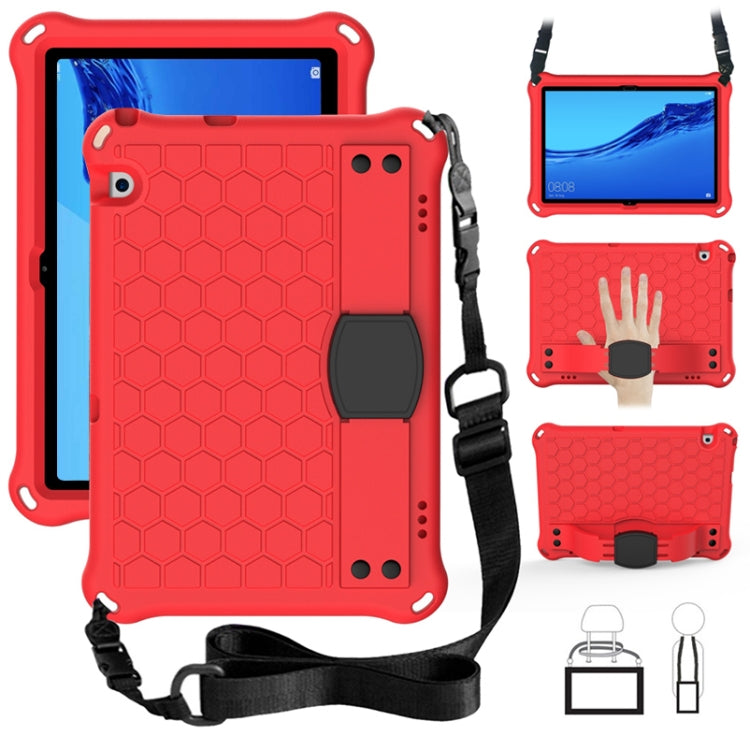 For Huawei Media M5 Lite 8.4/M6 8.4 Honeycomb Design EVA + PC Material Four Corner Anti Falling Flat Protective Shell With Strap