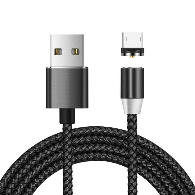 USB to Micro USB Magnetic Metal Connector Nylon Two-color Braided Magnetic Data Cable, Cable Length: 2m