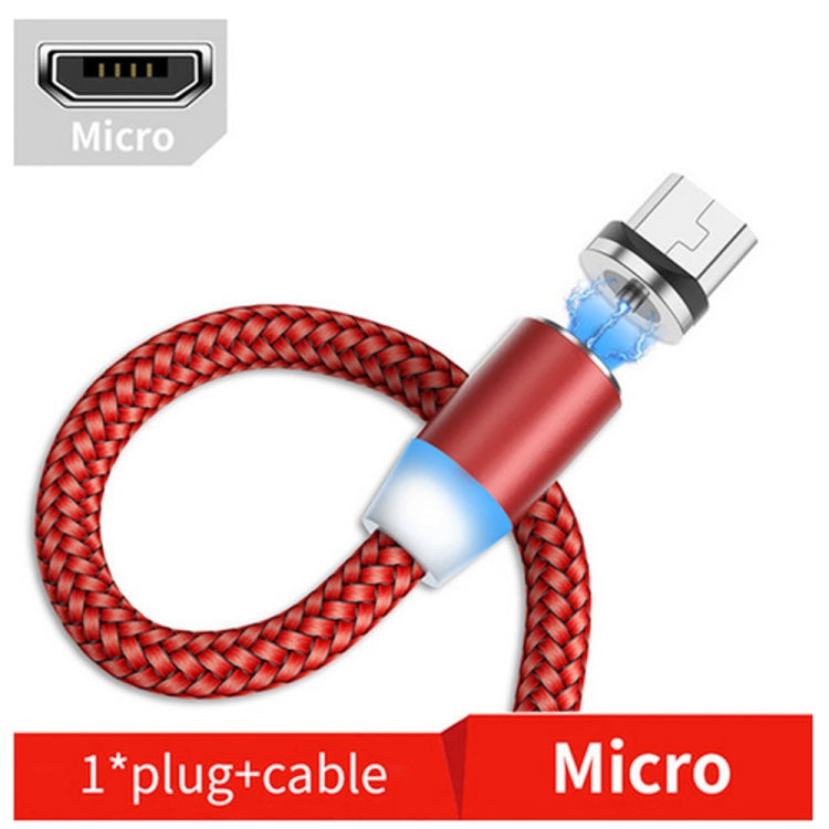 USB to Micro USB Magnetic Metal Connector Nylon Two-color Braided Magnetic Data Cable, Cable Length: 2m