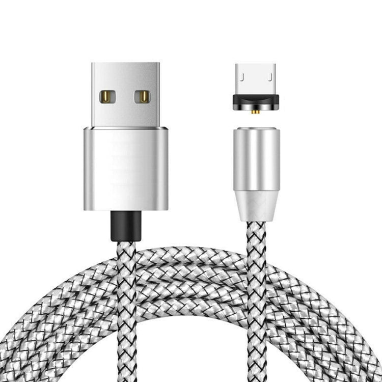 USB to Micro USB Magnetic Metal Connector Nylon Two-color Braided Magnetic Data Cable, Cable Length: 2m