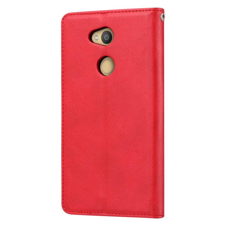 Knead Skin Texture Horizontal Flip Leather Case for Sony Xperia L2, with Photo Frame & Holder & Card Slots & Wallet