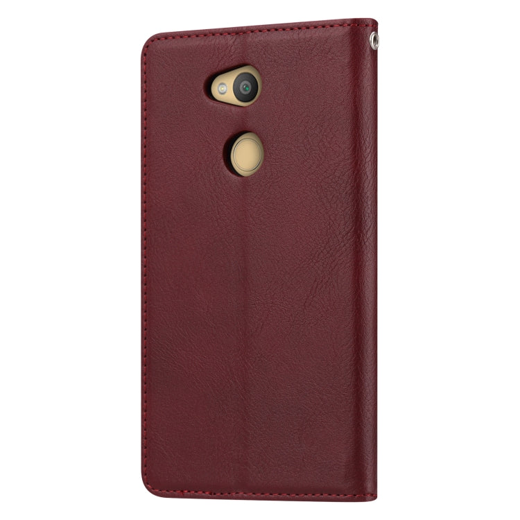 Knead Skin Texture Horizontal Flip Leather Case for Sony Xperia L2, with Photo Frame & Holder & Card Slots & Wallet