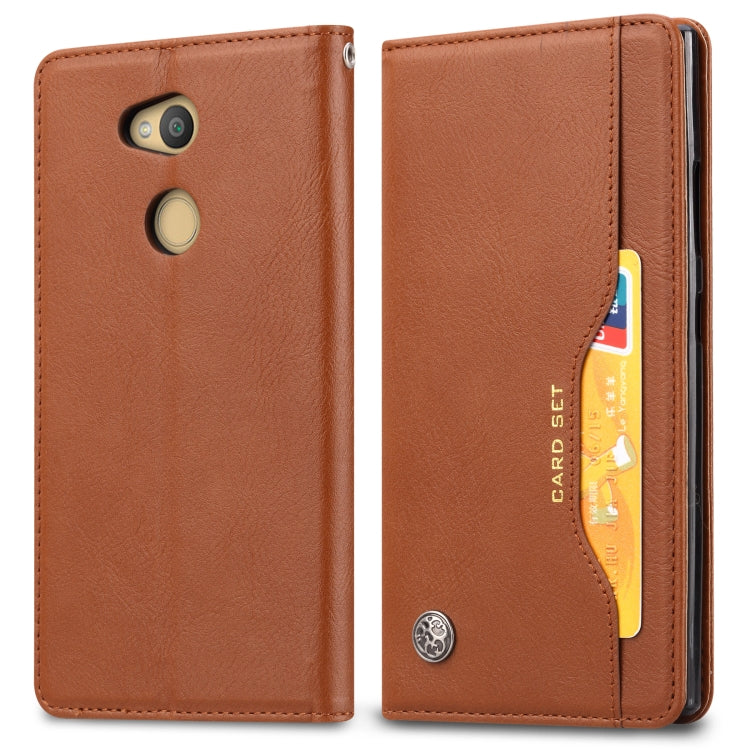 Knead Skin Texture Horizontal Flip Leather Case for Sony Xperia L2, with Photo Frame & Holder & Card Slots & Wallet