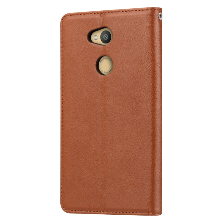 Knead Skin Texture Horizontal Flip Leather Case for Sony Xperia L2, with Photo Frame & Holder & Card Slots & Wallet