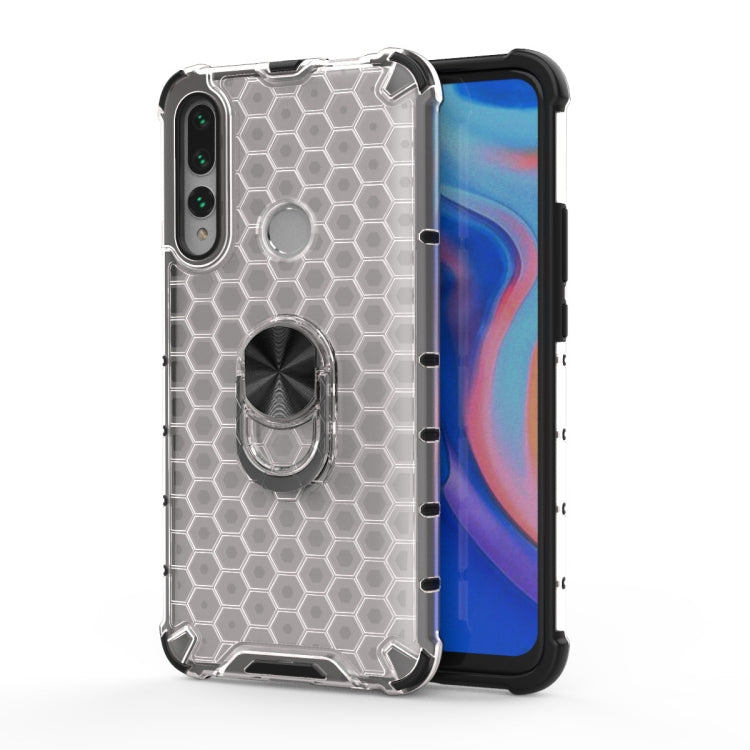 For Huawei Y9 Prime Shockproof Honeycomb PC + TPU Ring Holder Protection Case