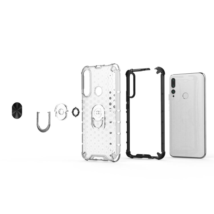 For Huawei Y9 2019 Shockproof Honeycomb PC + TPU Ring Holder Protection Case