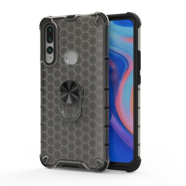For Huawei Y9 2019 Shockproof Honeycomb PC + TPU Ring Holder Protection Case