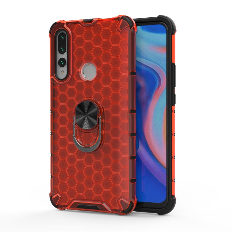 For Huawei P30 Lite Shockproof Honeycomb PC + TPU Ring Holder Protection Case