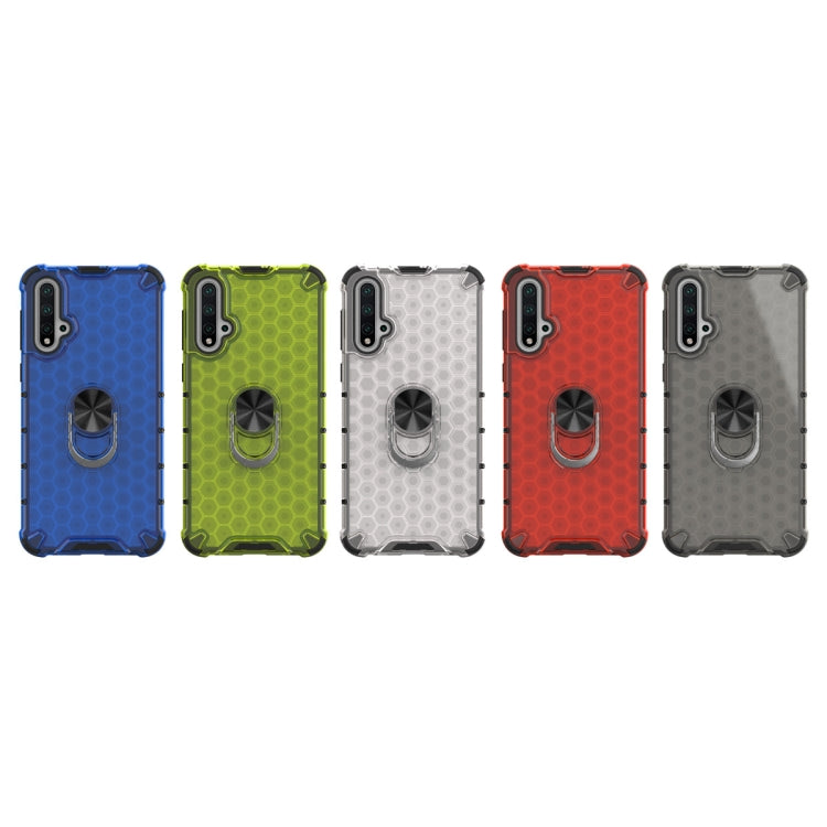 For Huawei Nova 5T Shockproof Honeycomb PC + TPU Ring Holder Protection Case